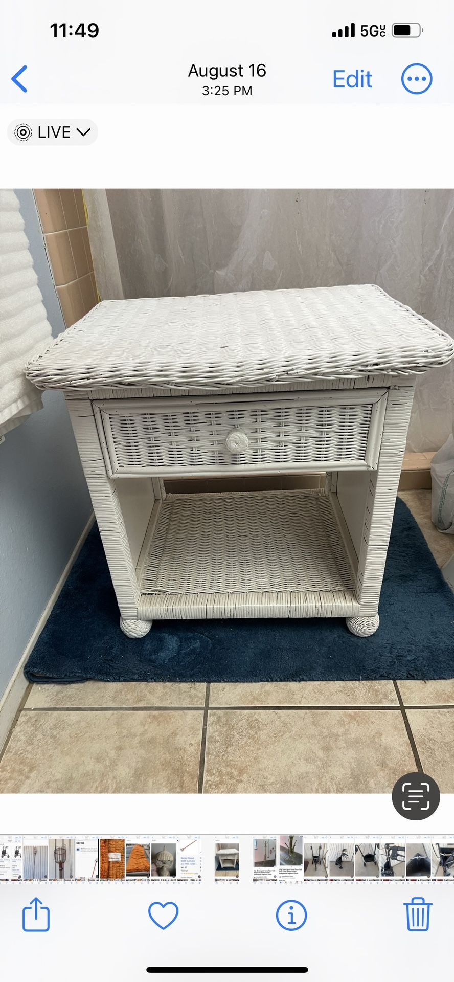 Wicker Table In Good Condition