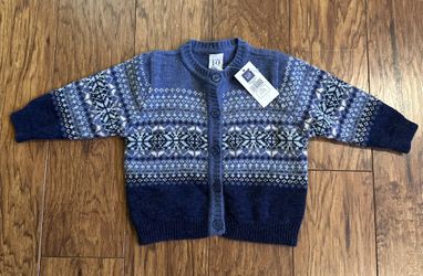 Baby Gap Fair Isle Cardigan Sweater Sz 6-12 Months New