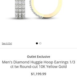 Real Diamond and Gold Earrings 