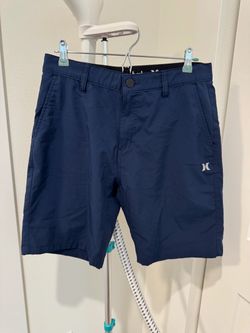 Hurley Men’s Navy Blue Walk Shorts Size 32 Casual Stretch Chino