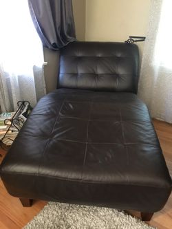 Leather chaise lounge