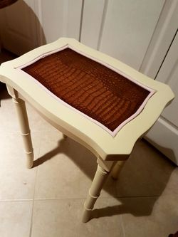 Alligator skin and bamboo coffee table