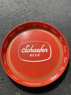 Vintage Barware Schaefer Beer Metal  Tray