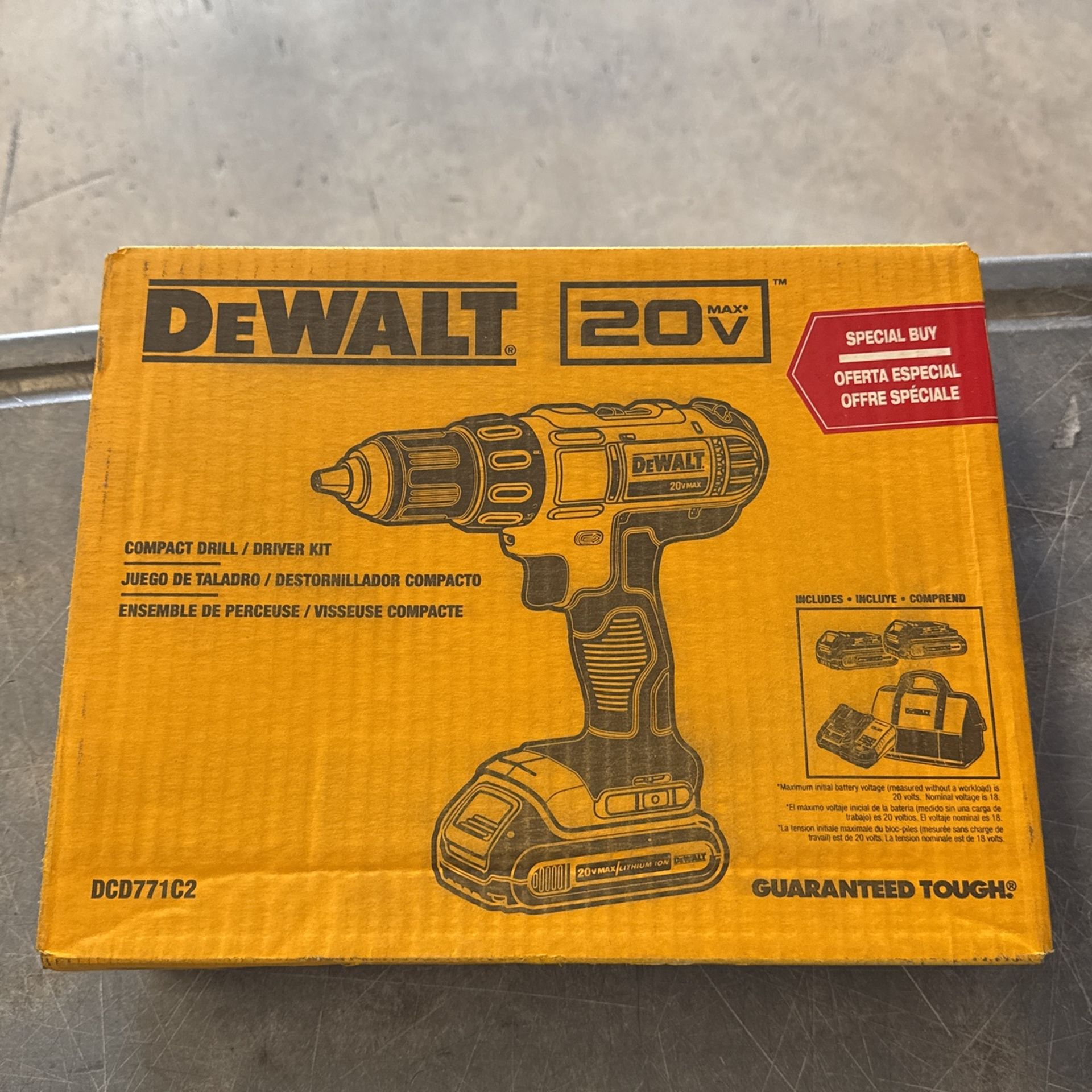 DEWALT DCD771C2 20V MAX* Cordless Drill/Driver Kit