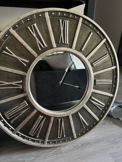 Large Decorative Ashley Wall Clock with Mirror Center