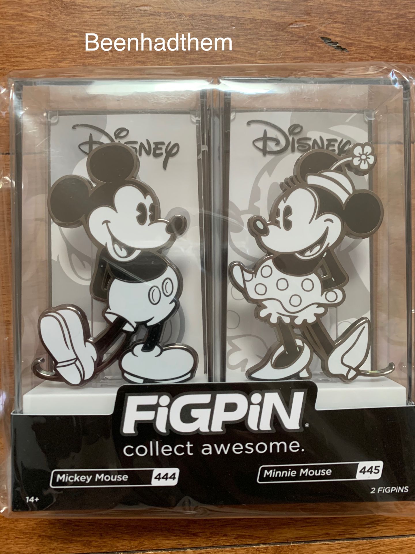 Mickey Mouse Minnie Mouse black and white figpin limited rare plush Disney