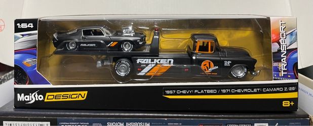 Maisto 1:64 1957 Chevy Flatbed & 1971 Camaro Z/28 Set
