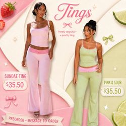 Tings Two-Piece Tank and Flare Pants Set