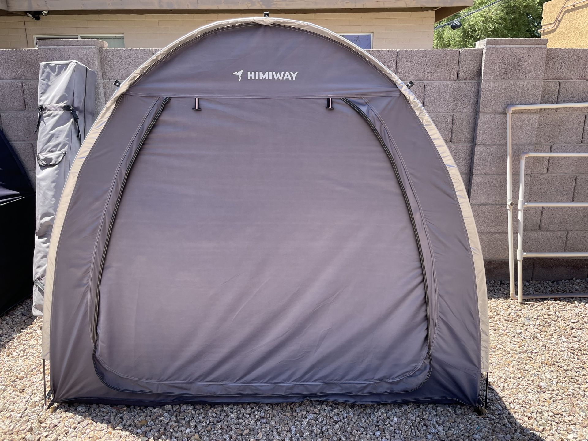 REVISED LISTING - Himiway Bike Storage Shed Tent w Double Doors for 3-4 Bikes PU4000 Silver Coated Waterproof Anti-Dust 210D Oxford Fabric Portable 