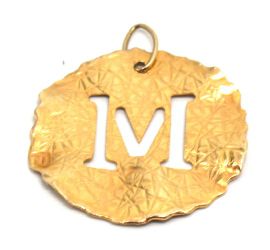 Ladies 14K Gold “M” Pendant