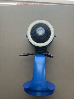 Movo WebMic HD Pro All-in-One Webcam with Microphone & 1080p camera, Royal blue