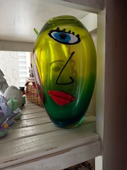 Murano Picasso Art Glass Vase