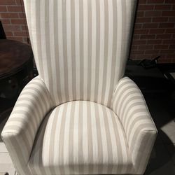 White And Gray Stripped Chair