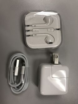 Original Apple headphones comes with USB cable and fastest charger