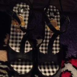 Black HL Harajuku Lovers “Quinn” Wedges wedge shoes Size 6 