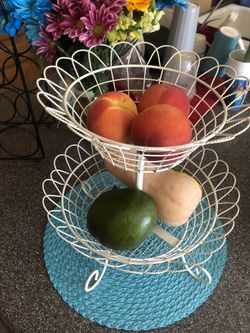 White Wire Fruit Basket