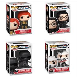 Funko Pop Retro Toys G.I. Joe 4 in Vinyl Figure Set - Scarlett 74, Baroness 75, Snake Eyes 76, Storm