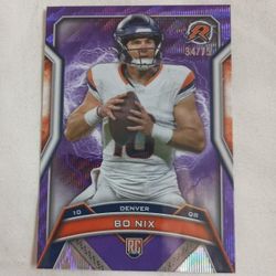 2024 Bo Nix Topps Resurgence Purple Surge Rookie 34/75 