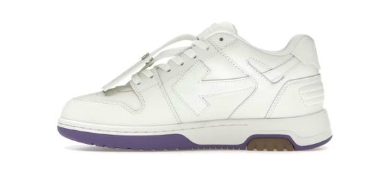 Size 7 Lilac and white womens OFF-WHITE Out Of Office OOO "For Walking" Low Tops