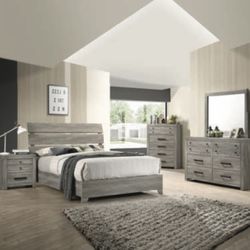 Queen Set - **July Sale** Bed, Dresser, Chest, Mirror + 1 Night Stand ***Huge Sale***