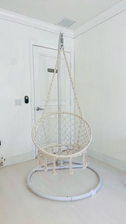 Beige Boho Round Swing Chair