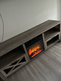 Tv Stand With The Fireplace
