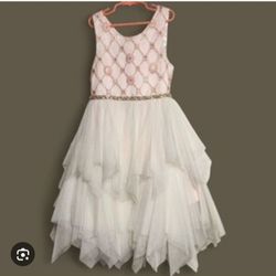 American Princess Girls Pink Dress With Embellishments 