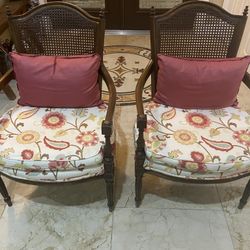 Antique 1950 Reupholstered Chairs 