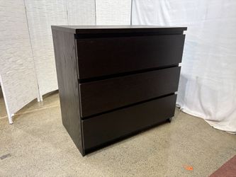 Modern Minimalist Deep Brown 3-Drawer Dresser