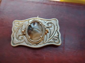 Western Belt Buckle with Stone Cabochon
