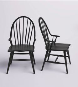 $149!! BRAND NEW Set of 2 Black Windsor Arm Chairs – Fully Assembled