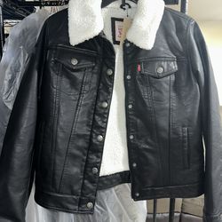 Levi’s Faux Fur Medium Leather Jacket