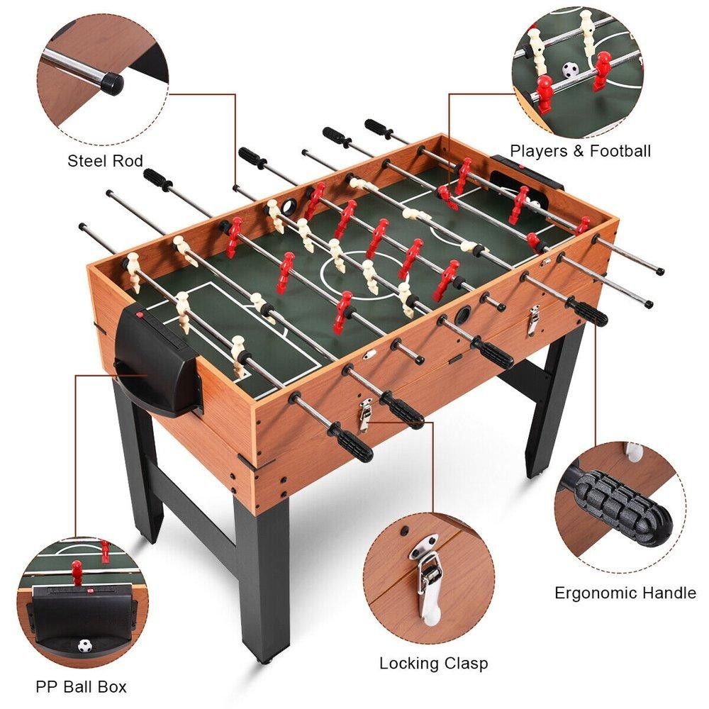 48'' 3-In-1 Multi Combo Game Table Foosball Soccer Billiards Pool Hockey For Kids