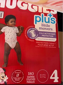 Huggies Plus Little Movers #4 180 diapers