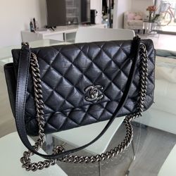 Chanel Aged Lambskin 3 Compartments Flap Bag