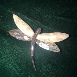Dragonfly Pin. Abolone And Mother Of Pearl