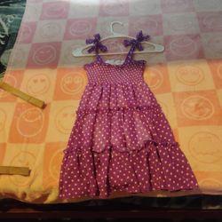 Purple  Polka Dot Dress