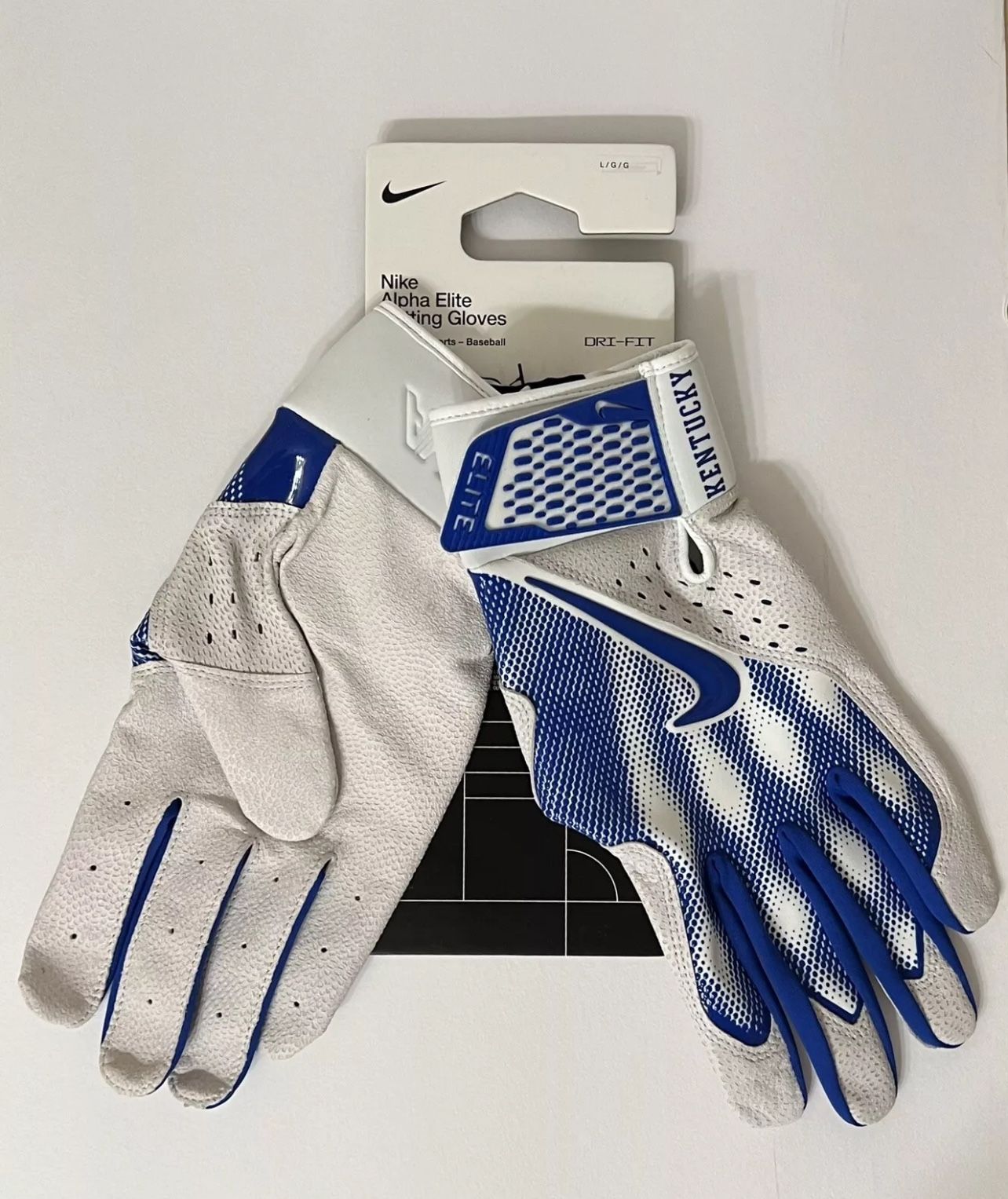 Nike Alpha Elite Kentucky Wildcats Royal-Blue Batting Gloves FB4170-188 Size L