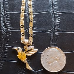 22" Hummingbird Pendant And Chain Set 