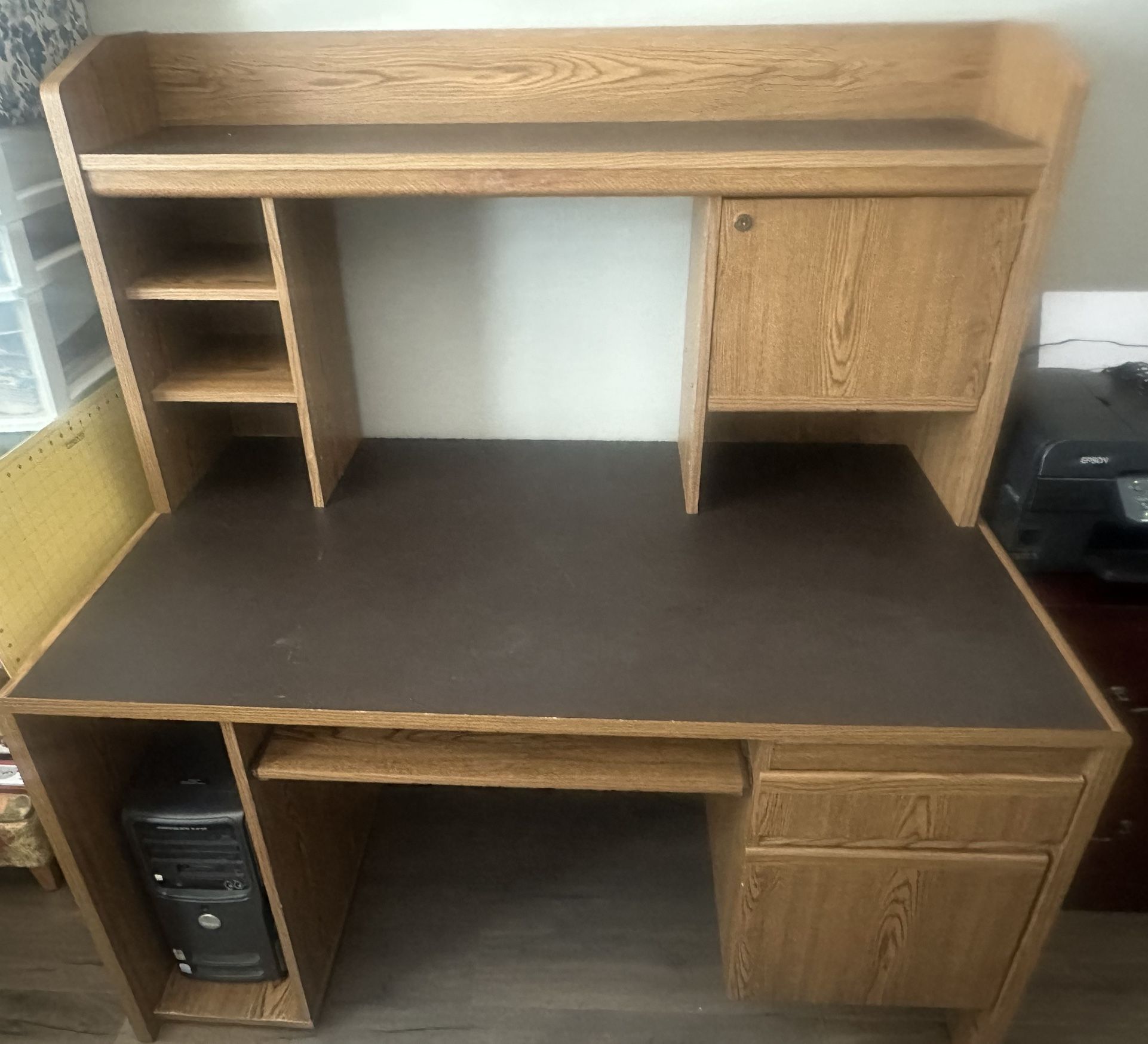 Office Desk With Hutch & Drawers