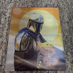 Mandalorian & Grogu Canvas Wall Art – Star Wars – 15.75 x 20