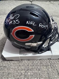 Anthony Thomas Signed Autograph Chicago Bears Mini Helmet w/ROY'01-Beckett Coa