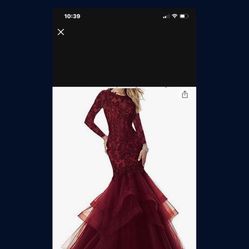 Mermaid Size 10 Dark Red Women Dress