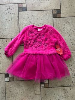 NWT Fuzzy Tulle Ballerina Dress with Embroidered strawberry shortcake
