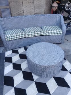 Wicker couch and table