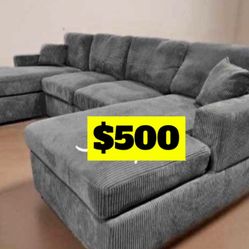 Sectional Couch Corduroy Double Chase