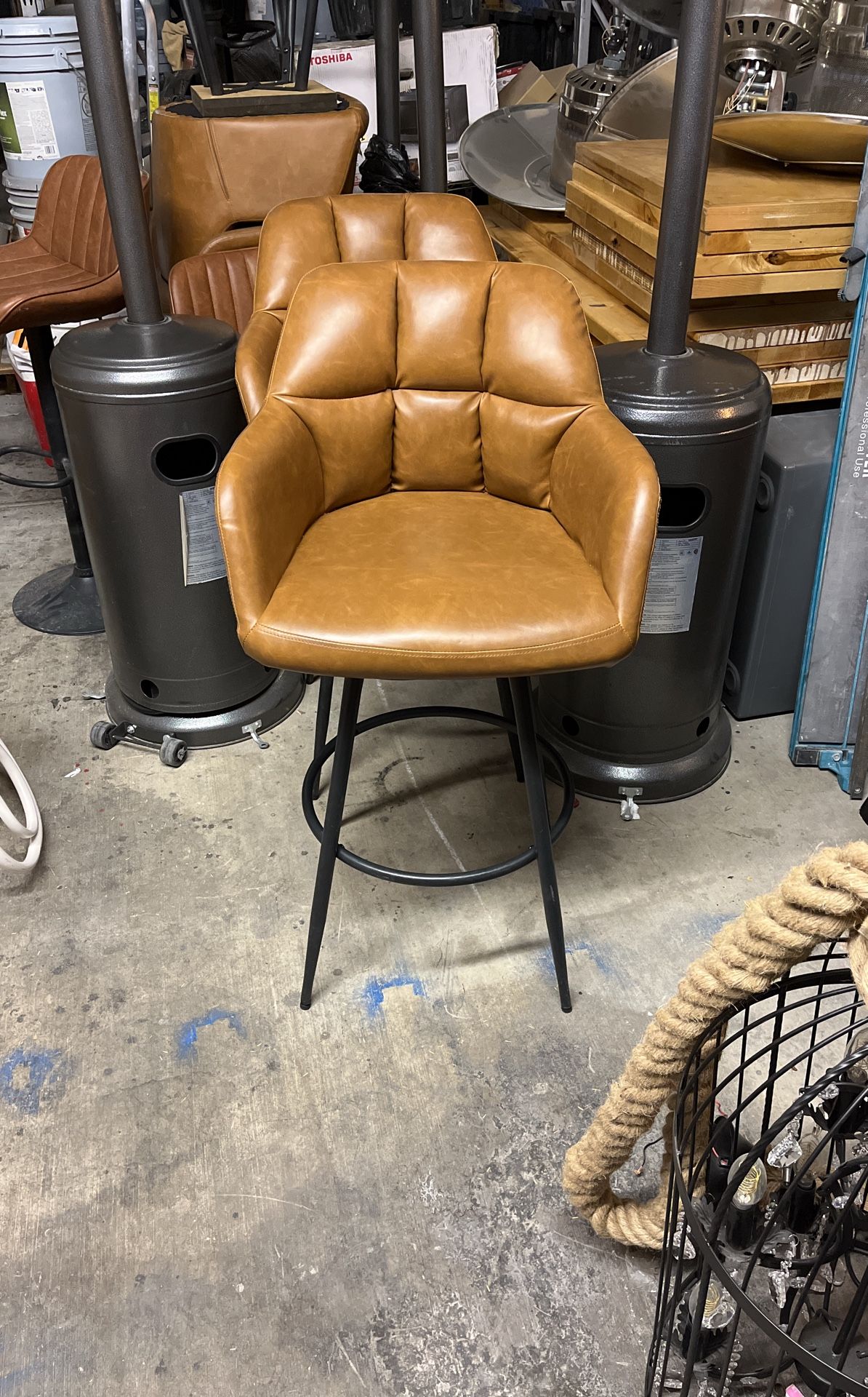 Brown and Black Bar Stool Chairs 