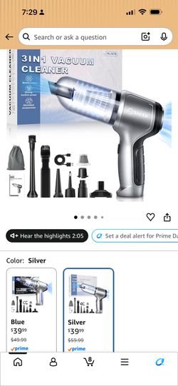 Saker Car Vacuum Portable Cordless Handheld Car Vacuum 15000PA High Power with Brushless Motor and Blower for Cars,Office,Home Cleaning HL107B
