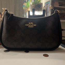 Coach Black And Dark Brown Wallet And Bag