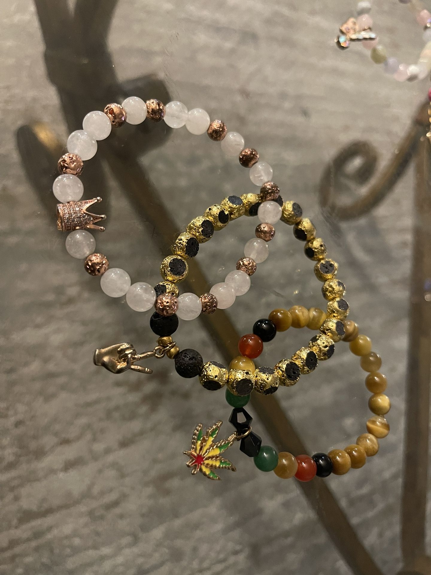 3 Gemstone Bracelets - Jewelry